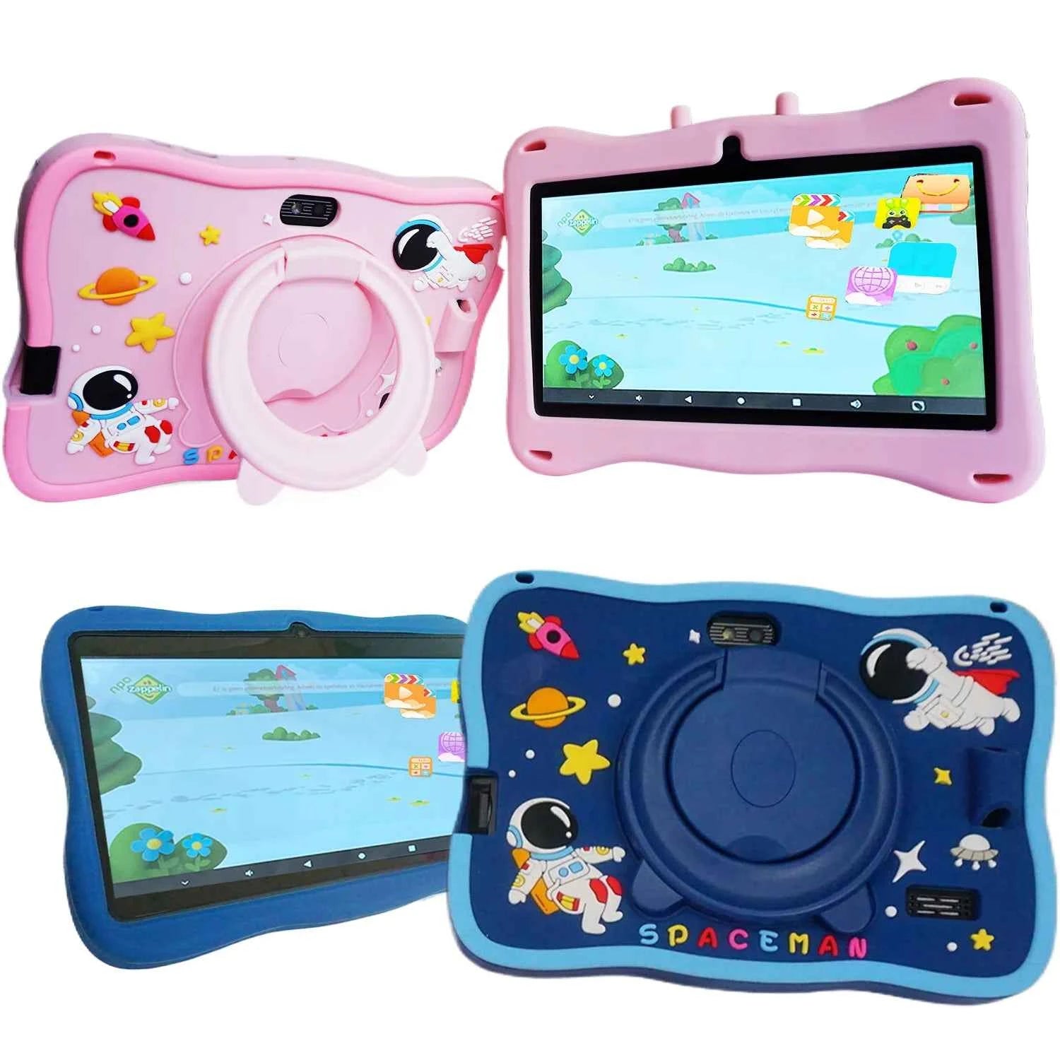 Super Cheap 2025 Rugged Kids Tablet Android 12 Learning Gaming Tablet Anti-drop with Silicone Wifi 7-inch Tablet for Children
