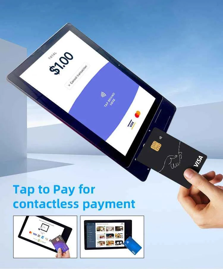 New Design Android 14 OS Android Front NFC Tablet 10.1 Inch Android Tap to Pay Tablet PC with Rfid Reader NFC Pos Tablette H101