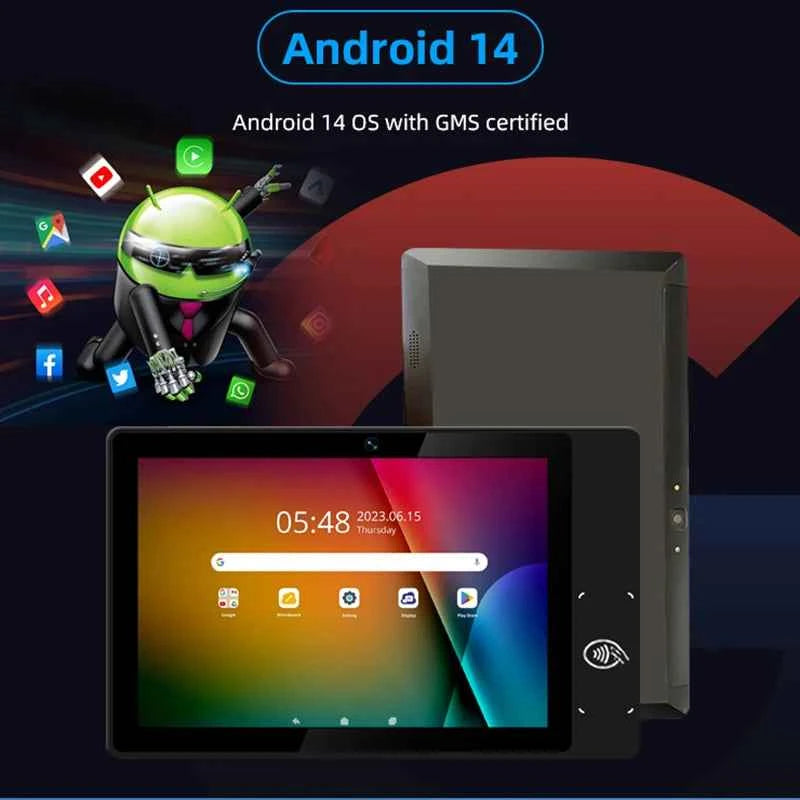 New Design Android 14 OS Android Front NFC Tablet 10.1 Inch Android Tap to Pay Tablet PC with Rfid Reader NFC Pos Tablette H101