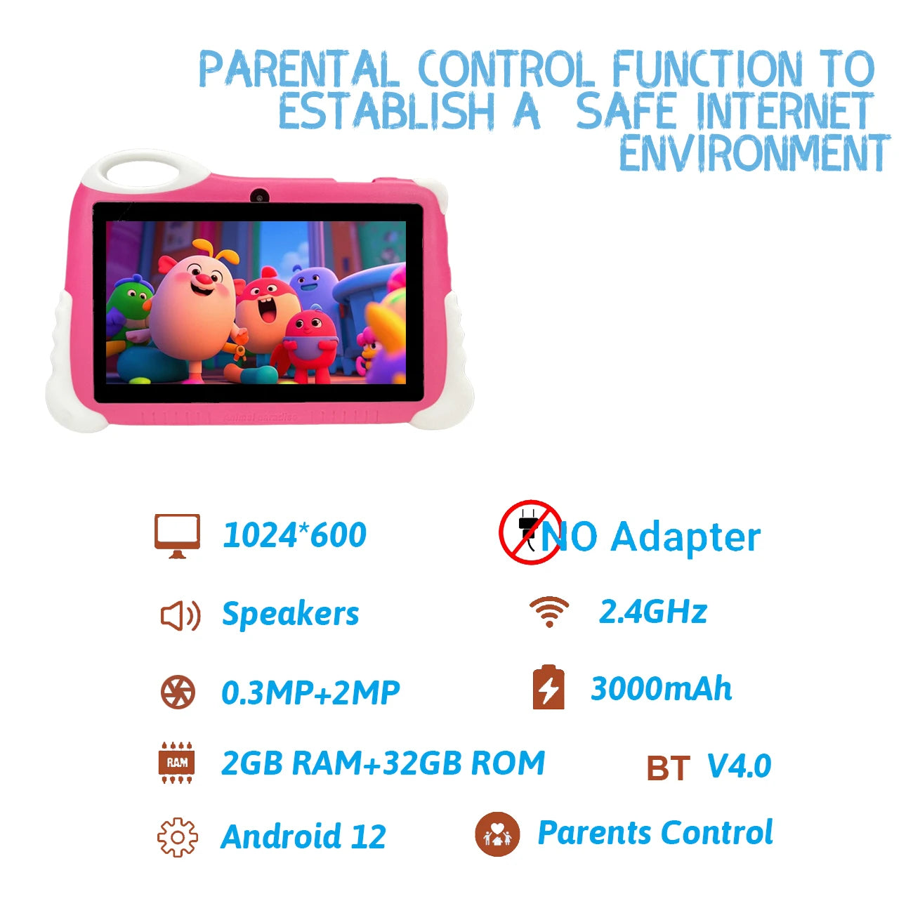 Best-Selling 7-Inch Tablets for Children  All-In-One Educational Entertainment  32GB MTK Processor Support Large Quantity