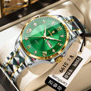 Men's Luxury-Style Quartz Watch — Day/Date, Stainless Steel Bracelet