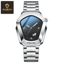 BINBOND Men's Quartz Watch — Crystal-Accent Dial, Steel Bracelet