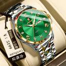 Men's Luxury-Style Quartz Watch — Day/Date, Stainless Steel Bracelet