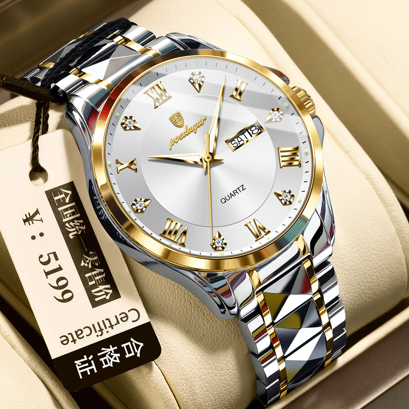 Swiss Brand Luxury Mens Watch With Double Calendar Dropship Ready