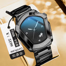 BINBOND Men's Quartz Watch — Crystal-Accent Dial, Steel Bracelet