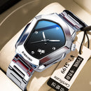 BINBOND Men's Quartz Watch — Crystal-Accent Dial, Steel Bracelet