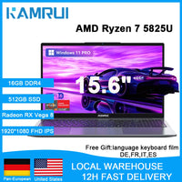 KAMRUI 15.6" Laptop — Ryzen 7, 16GB DDR4, 512GB NVMe SSD, Windows 11 Pro