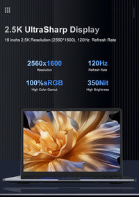 Ninkear N16Pro 16" — Intel Core i7, 2.5K 120Hz, 16GB RAM, 1TB SSD