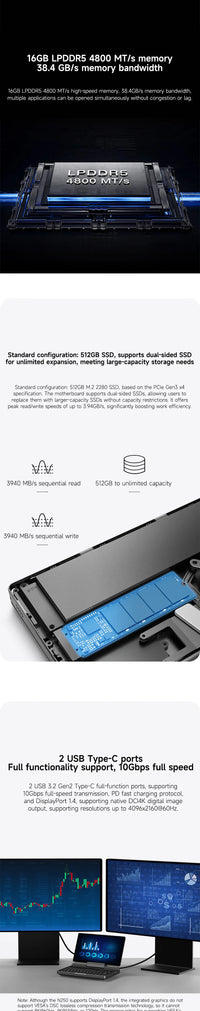 GPD MicroPC 2 2025 – 7" Pocket Laptop | Intel i3-N300 | 16GB DDR5 | Up to 4TB SSD | Touch | Wi-Fi 6 | Windows 11 Pro