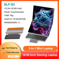 GLF-S2 Dual-Screen Laptop — Twin 10.9" Touch, Intel i3-1215U/N100, 2-in-1