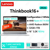 Lenovo ThinkBook 16 2026 – AMD Ryzen 7 or AI7 | Up to 32GB DDR5 | 1TB SSD | 2.5K 120Hz | AMD Radeon 780M