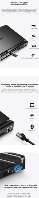 GPD MicroPC 2 — 7" Mini Laptop, Intel i3-N300, 16GB RAM, Up to 4TB SSD