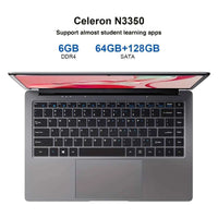 14 Inch Laptop Intel Celeron N3350 6GB RAM 64GB+128GB SSD Windows 10