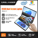 CRELANDER Dual-Screen Laptop — 14"+14" 2K Touch, 2-in-1 360° Flip, Intel N95/N100