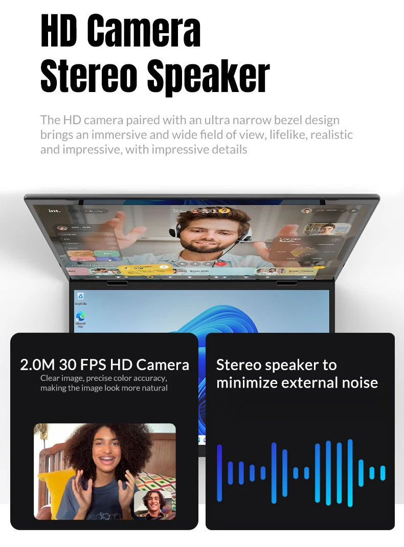 CRELANDER Dual-Screen Laptop — 14"+14" 2K Touch, 2-in-1 360° Flip, Intel N95/N100