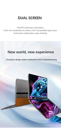 GLF-S2 10.9+10.95 Inch Dual Screen Laptop Intel i3 1215U N100 Touchscreen Notebook WIFI 6 180° flip Win11 Laptop Tablet Computer
