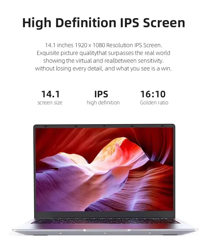 15.6" Office Laptop — Intel Atom x7, 12GB RAM, Up to 2TB SSD, Windows 11